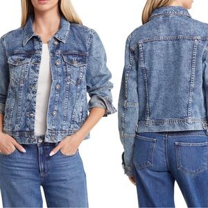 Free People We the Free Rumors Denim Jacket size medium EUC
